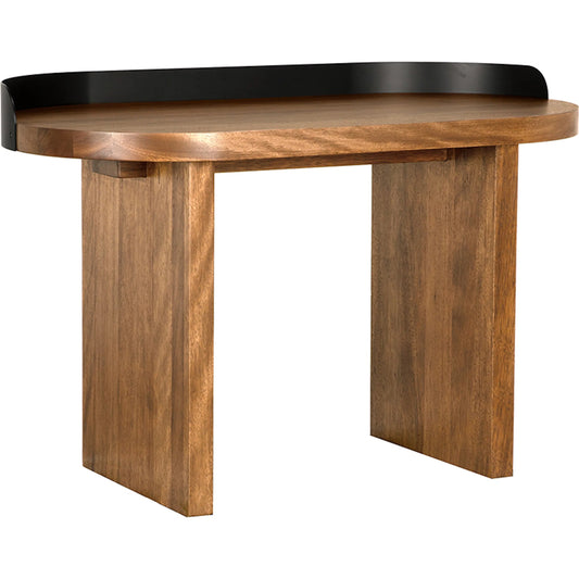000 SI-2635198 | Primary Silo | Euler Desk by Noir in dark walnut, matte black. Made from walnut, veneer, iron in a unique style.