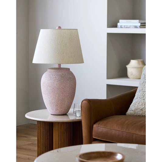 Galdar Accent Table Lamp 592003 by Surya in metallic nickel, white, beige, brown and distresseddistressed. Made from paper, cotton, metal, mango wood in a transitional style.