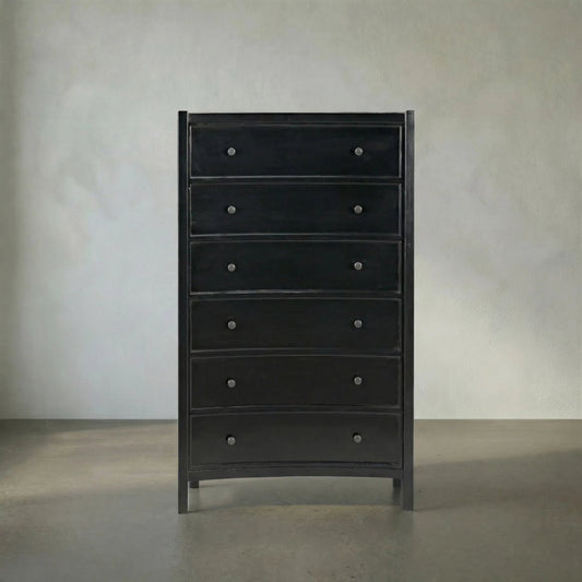 Hampton Tall Boy by Noir. Made from mahogany in a transitional style.