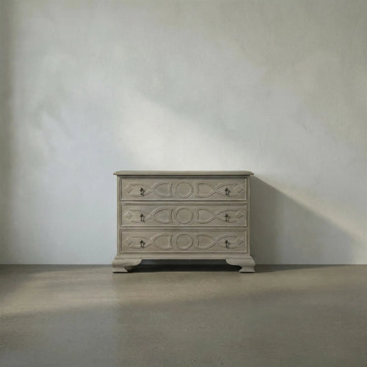 Sofie Dresser by Noir in weathered. Made from mahogany in a traditional style.