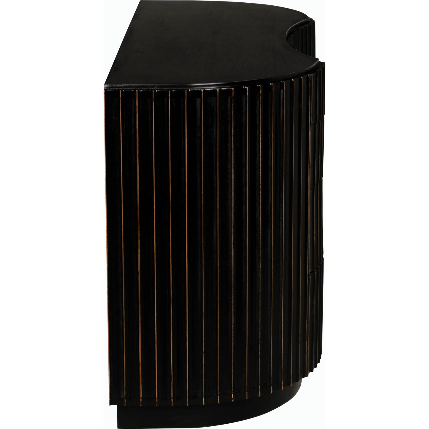 004 SI-2143526 | Unknown | Irene Dresser by Noir in hand rubbed black with light brown trim. Made from mahogany, veneer, and brass pulls in a modern style.