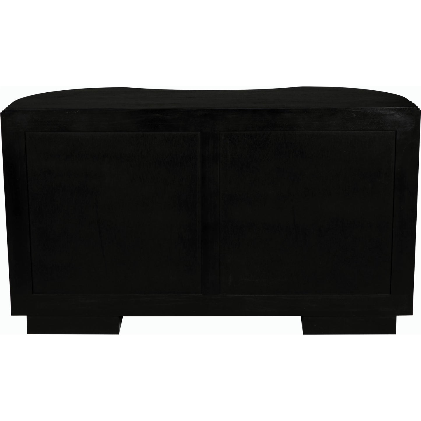 005 SI-2143526 | Unknown | Irene Dresser by Noir in hand rubbed black with light brown trim. Made from mahogany, veneer, and brass pulls in a modern style.