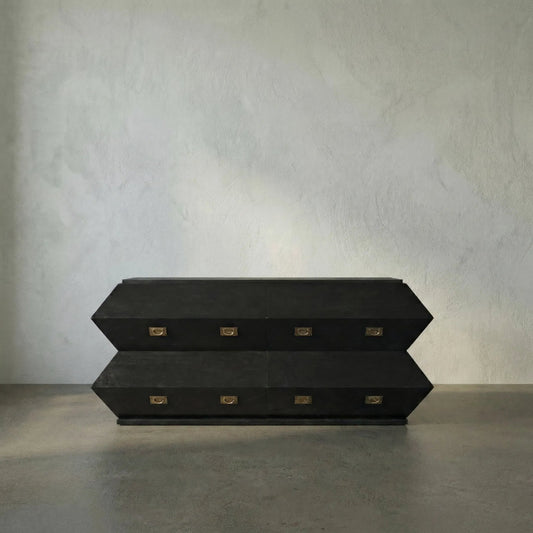 Vico Dresser by Noir in hand rubbed black. Made from mahogany in a modern style.