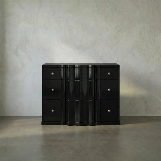 Kiss Dresser by Noir. Made from mahogany, veneer, brass pulls in a traditional style.