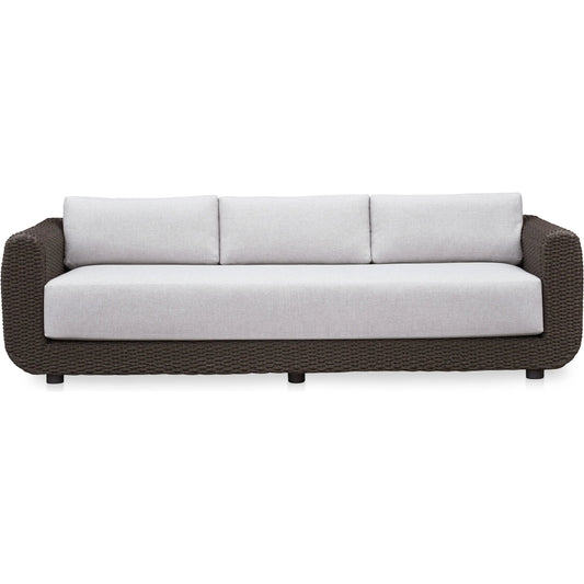 Soma Outdoor Sofa by Moe's Home Collection. Made from wicker, aluminum frame, 100% olefin fabric, quick dry foam cushion in a rustic style.