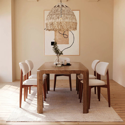 Genesis Dining Table by LH Imports in brown. Made from mango, mdf in a unique style.