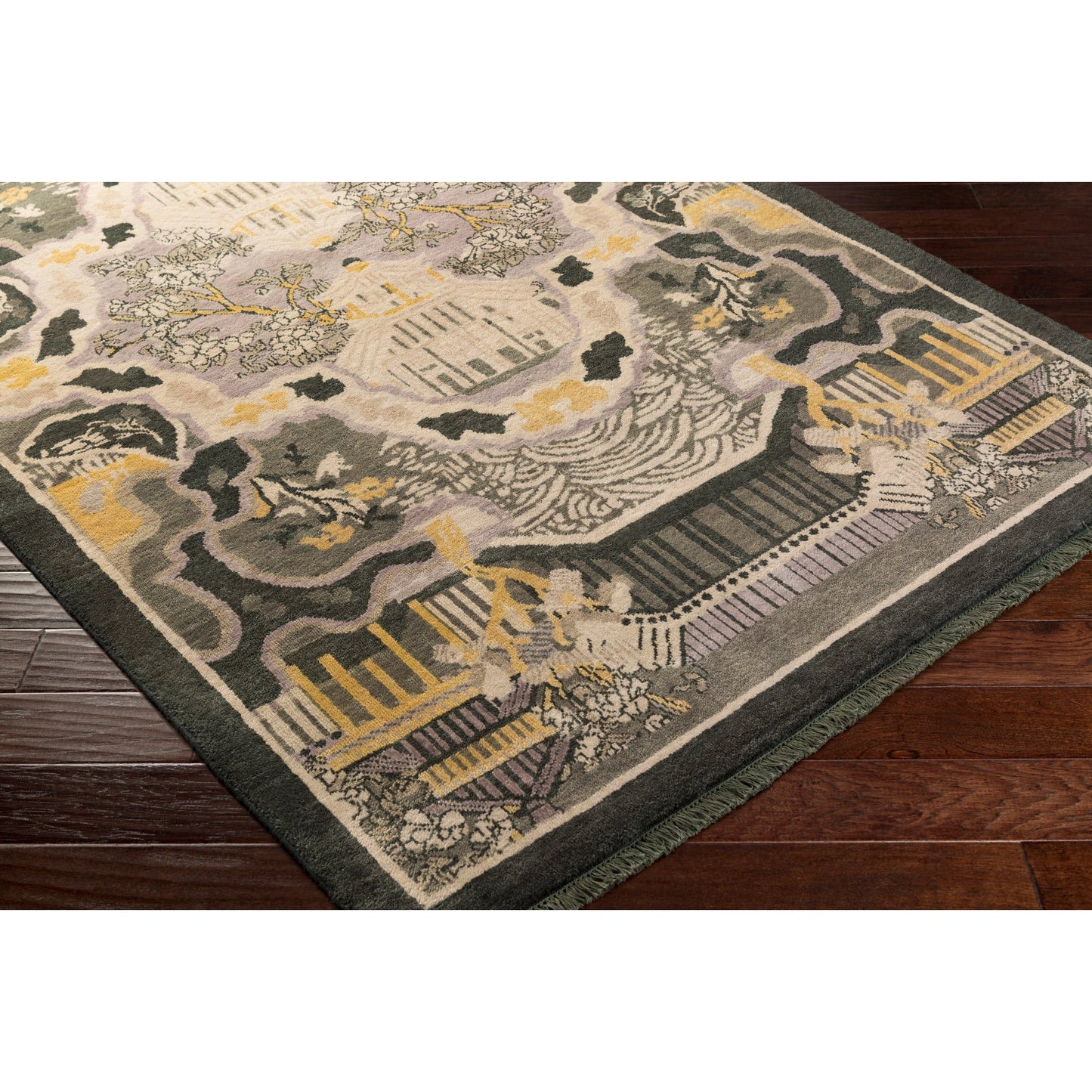 006 63467-25721,63467-25722 | Closeup | Geisha Rug - 12930 by Surya. Made from wool in a unique style.