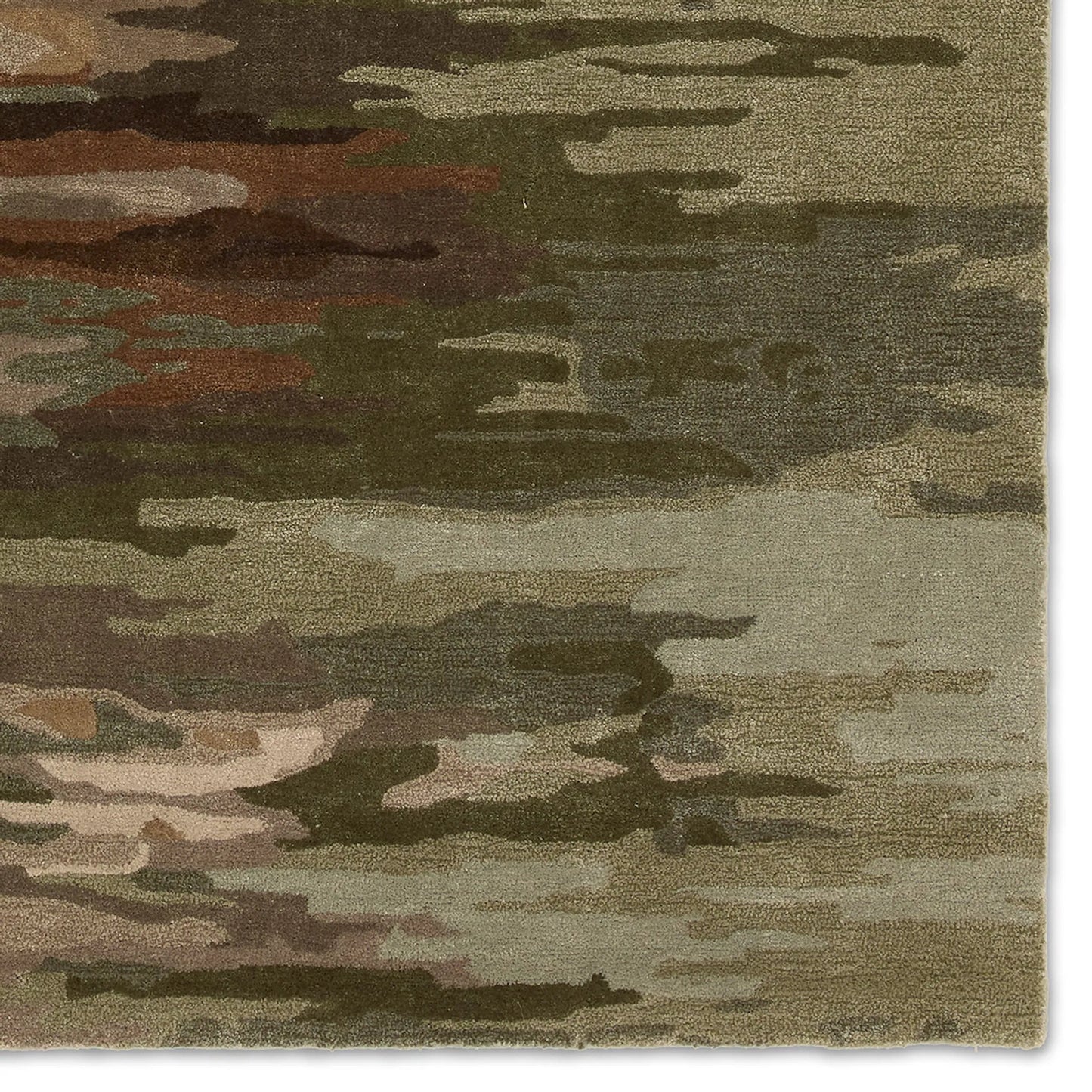 003 SI-2354503,SI-2354504,SI-2354505,SI-2354506,SI-2386173 | Closeup | Genesis GES62 Rug by Jaipur Living in green, brown, cream. Made from unique in a unique style.