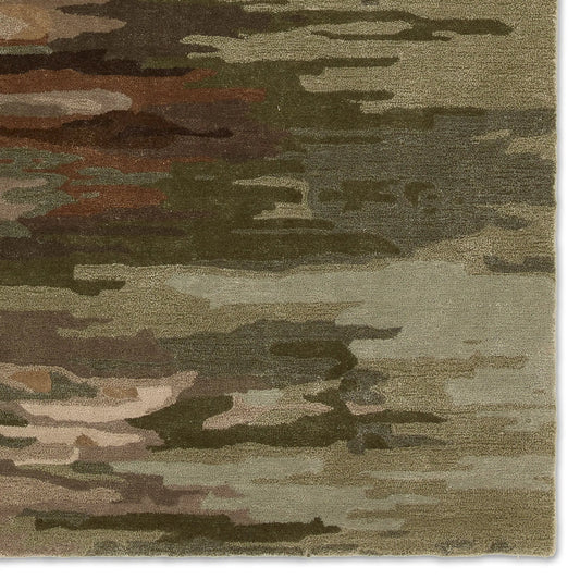 001 SI-2354503,SI-2354504,SI-2354505,SI-2354506,SI-2386173 | Closeup | Genesis GES62 Rug by Jaipur Living in green, brown, cream. Made from unique in a unique style.