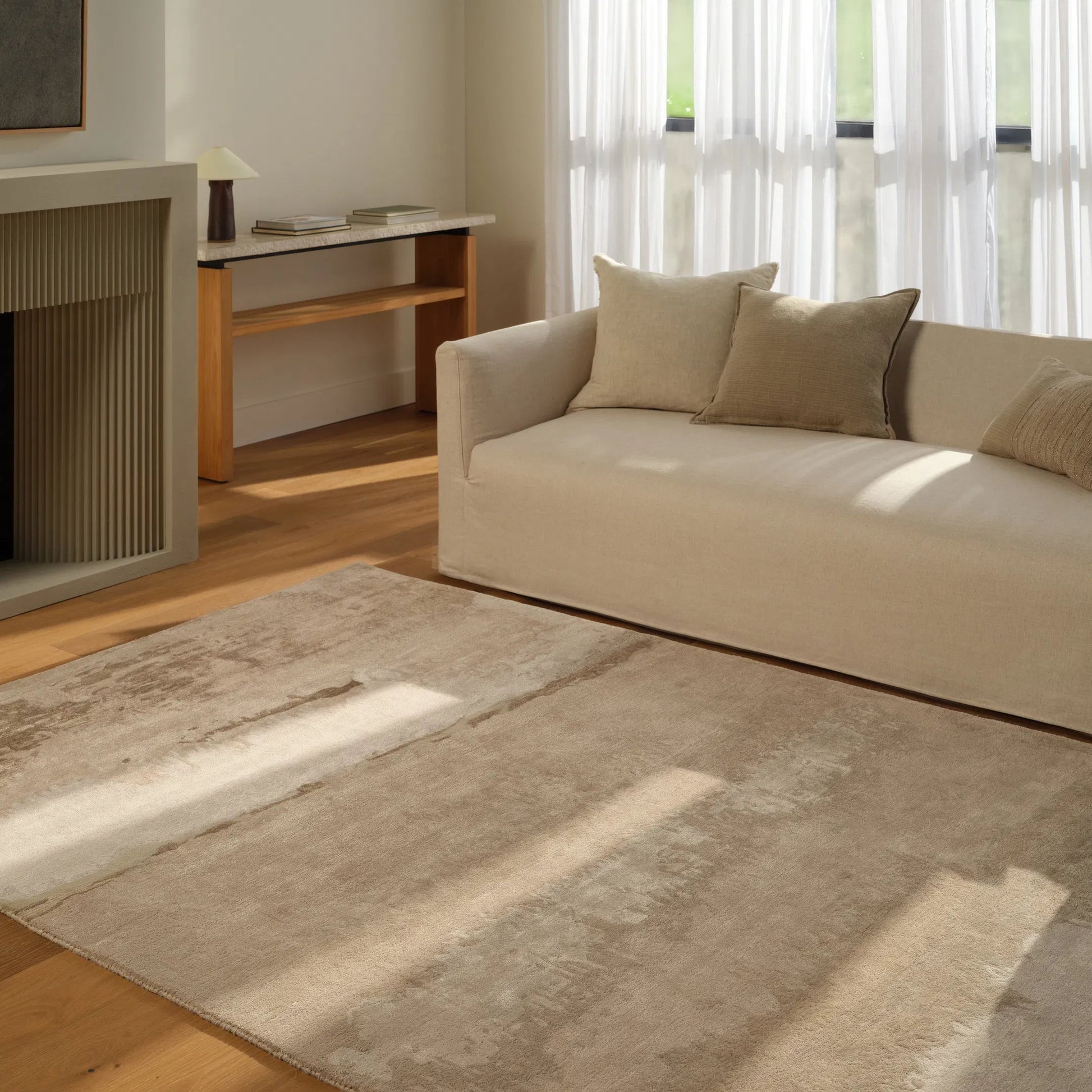 Genesis GES63 Rug by Jaipur Living in beige, tan. Made from 60% viscose 30% wool 10% cotton in a unique style.