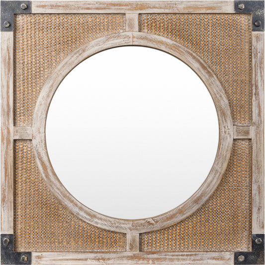 001 SI-1948544 | Primary Silo | Georgia Mirror - 32897 by Surya in brown and weathered. Made from frame: rattan, substrate: manufactured wood in a modern style.