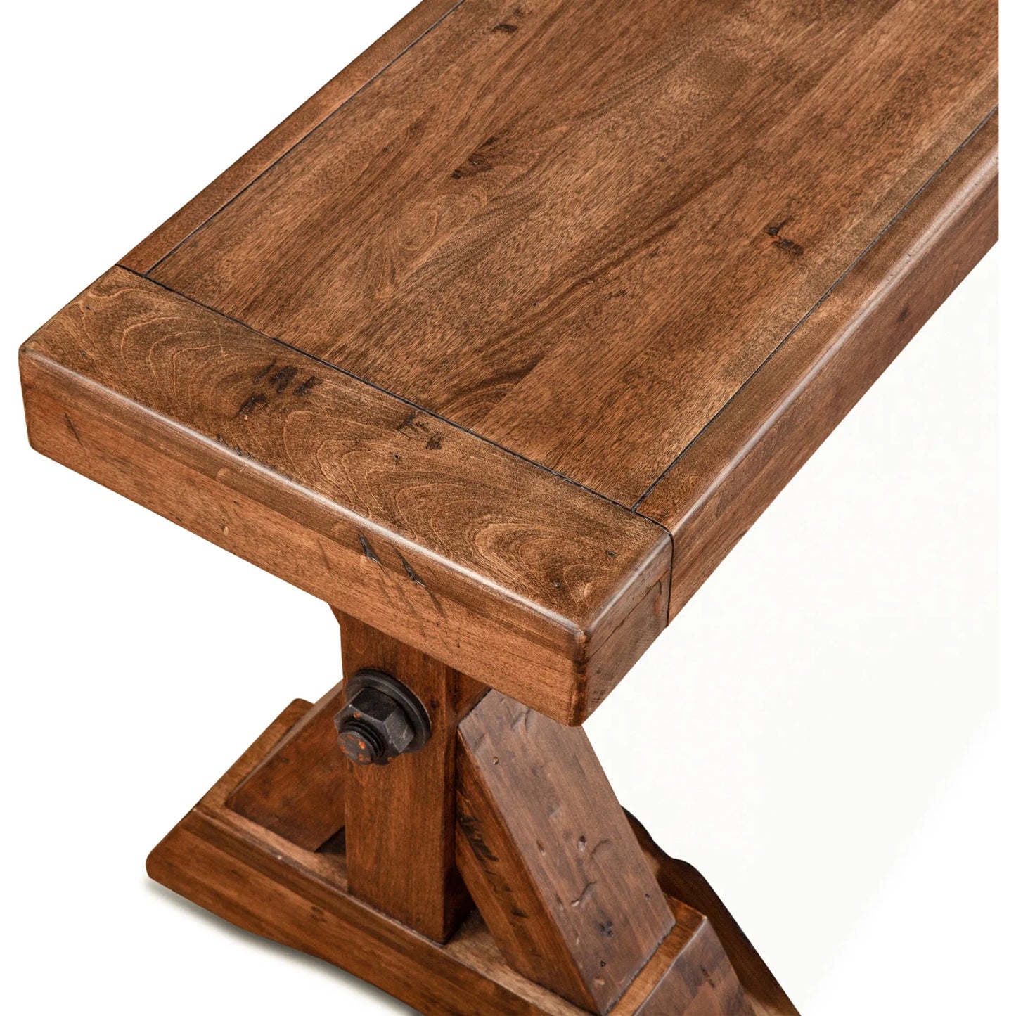 005 SI-2242740 | Closeup | Aspen 82" Bench by World Interiors in brown and earth. Made from birch wood in a traditional style.