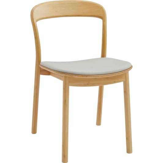 Hanna Dining Chair Leather Seat (Set of 2) by Greenington in wheat. Made from moso bamboo in a modern style.