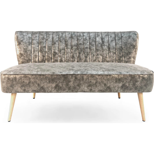 Modern Bench by Zentique in distressed grey pu. Made from pu leather in a modern style.