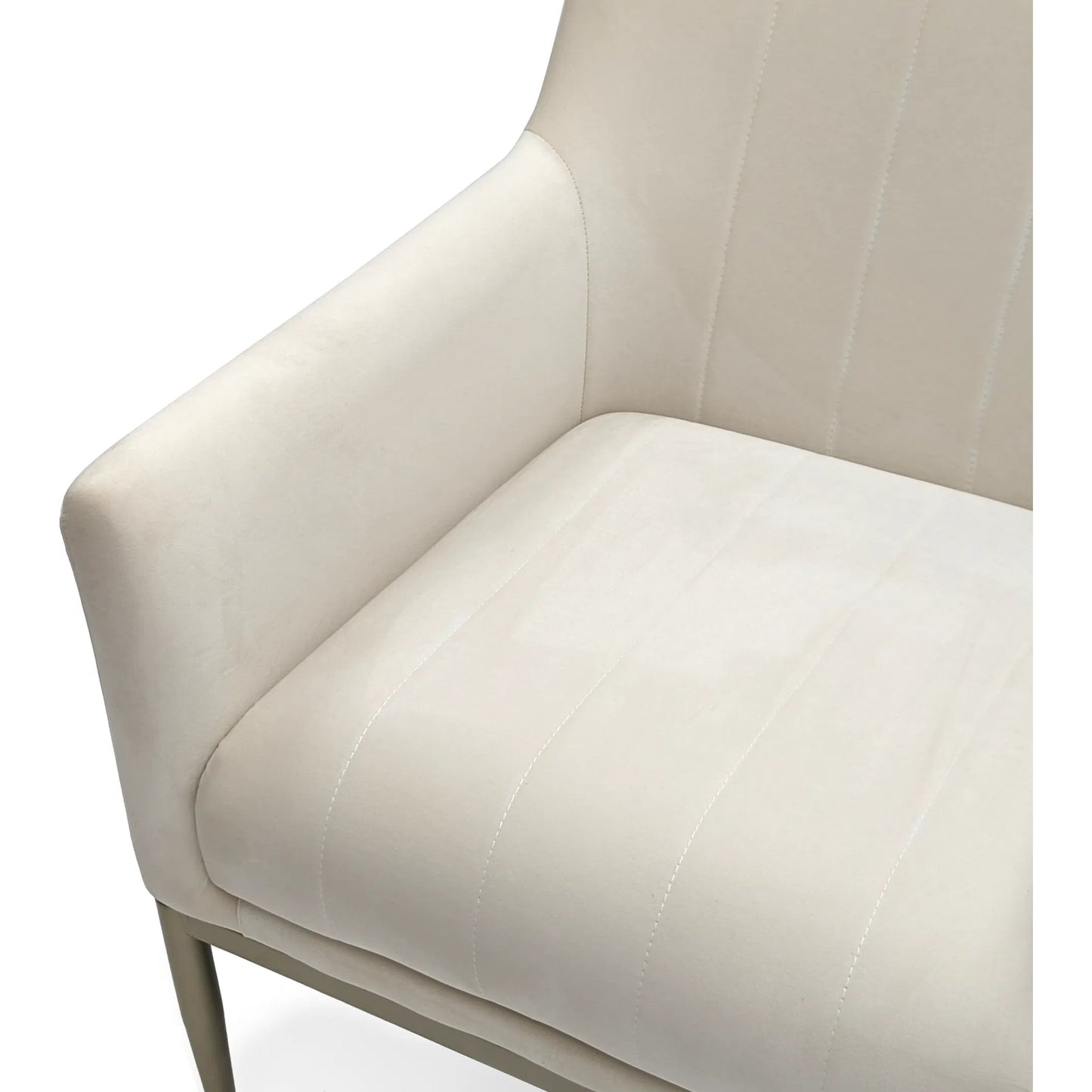 005 SI-2448998 | Additional Silo | White Velvet Arm Chair by Zentique in off-white velvet. Made from velvet in a unique style.