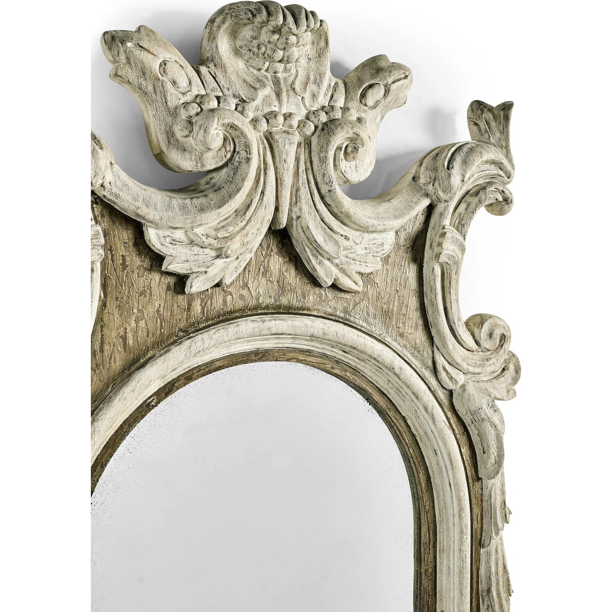 Leicester Mirror by Jonathan Charles in white and washed acacia. Made from acacia in a traditional style.