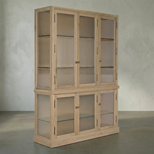 Chester Hutch by Noir. Made from white oak and glass in a cottage & farmhouse style.