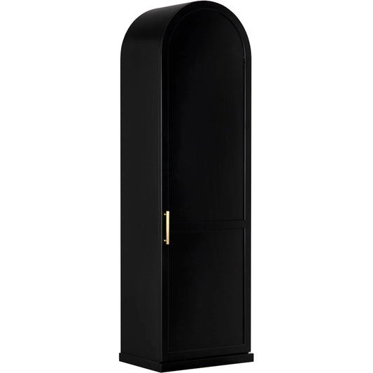 000 SI-2326255 | Primary Silo | New Tyrol Hutch by Noir in matte black. Made from industrial steel with wood shelves in a modern style.