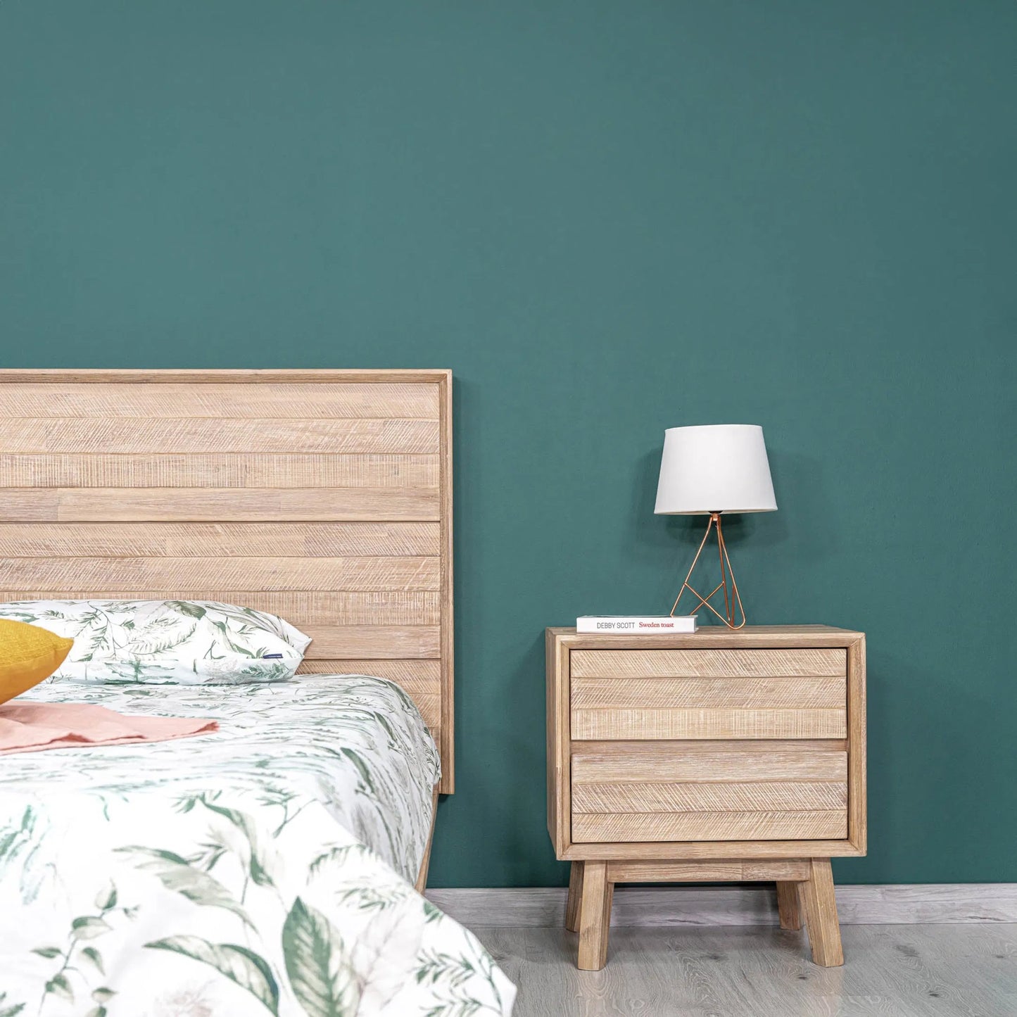 004 SR-379578 | Lifestyle | Gia Nightstand by LH Imports in light brown, gray. Made from acacia in a modern style.