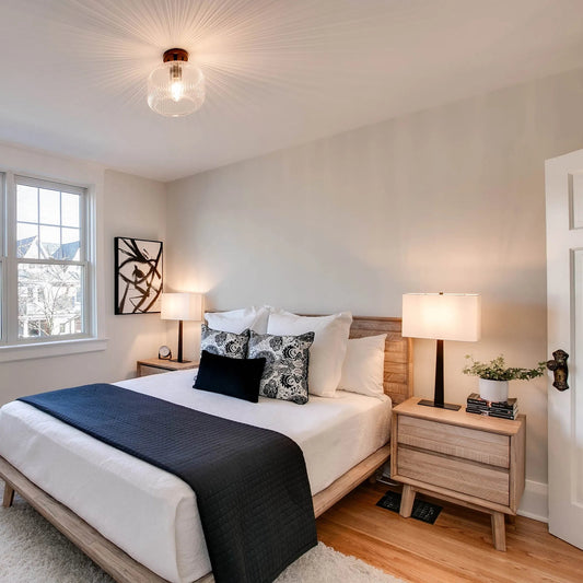 Gia Nightstand by LH Imports in light brown, gray. Made from acacia in a modern style.