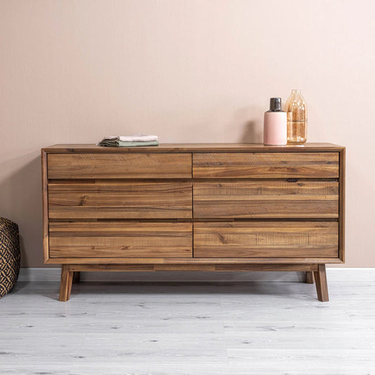 Gia 6 Drawer Dresser by LH Imports in warm pecan. Made from unique in a transitional style.