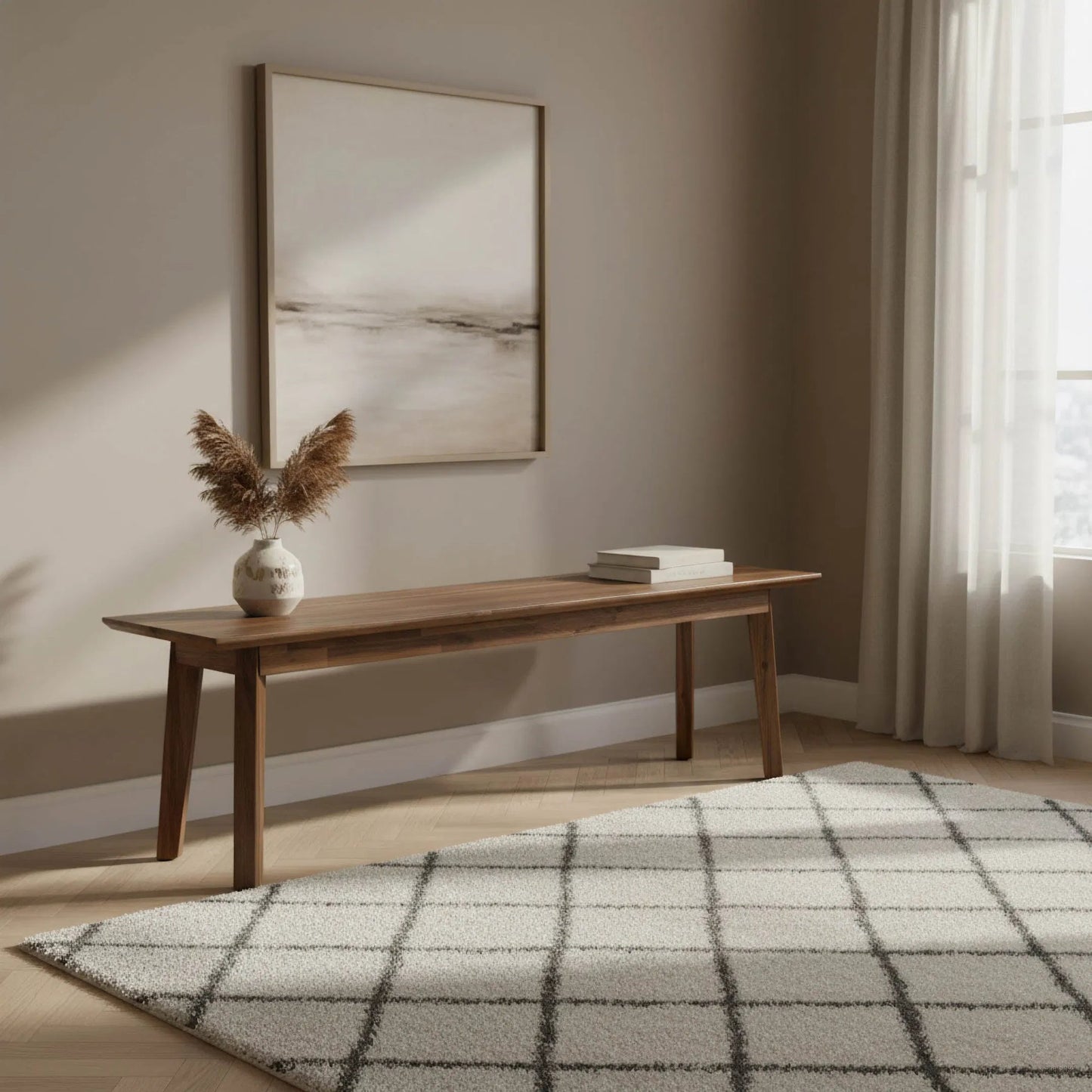 007 SI-2452816 | Lifestyle | Gia Bench by LH Imports in warm pecan. Made from unique in a cottage & farmhouse style.