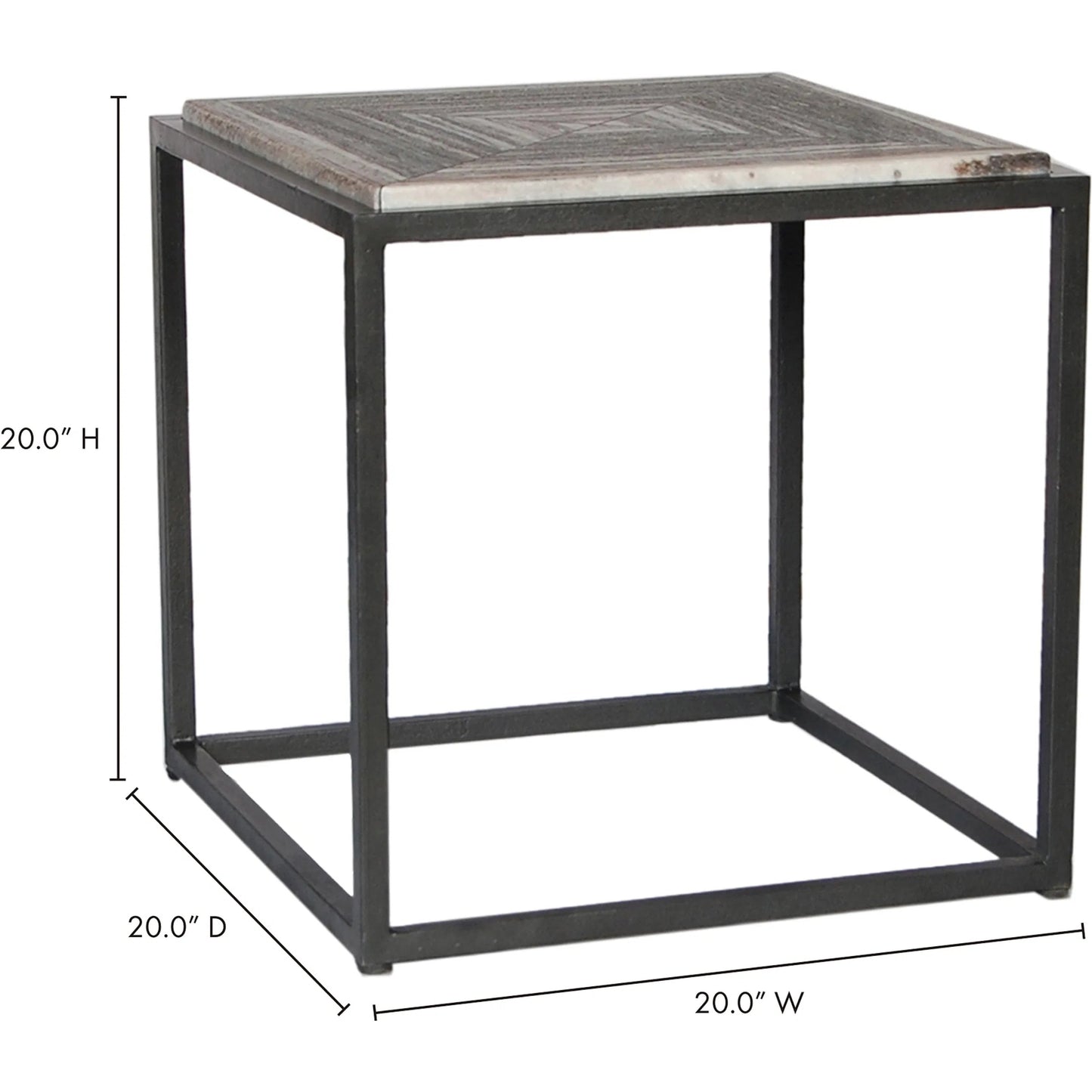 004 SI-2441588 | Lifestyle | Winslow Marble Side Table by Moe's Home Collection in grey. Made from grey marble top, iron frame in a unique style.