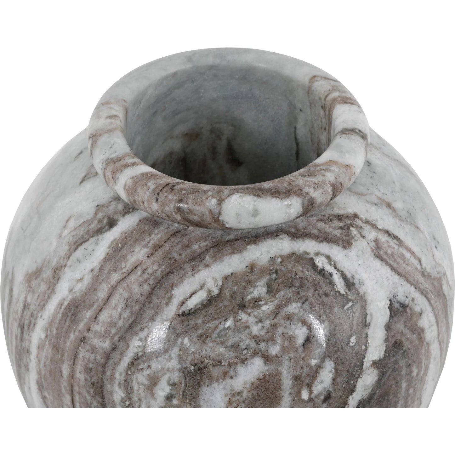 004 SI-2367971 | Closeup | Didion Vase by Moe's Home Collection in brown. Made from torrento marble in a modern style.