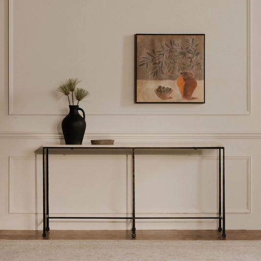 Lyra Vase by Moe's Home Collection in black. Made from terracotta in a modern style.