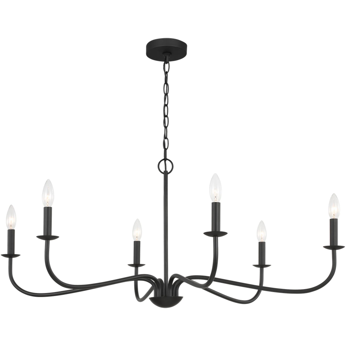 001 SI-2456808 | Primary Silo | Abells Six Light Chandelier by Generation Lighting. Made from steel in a traditional style.