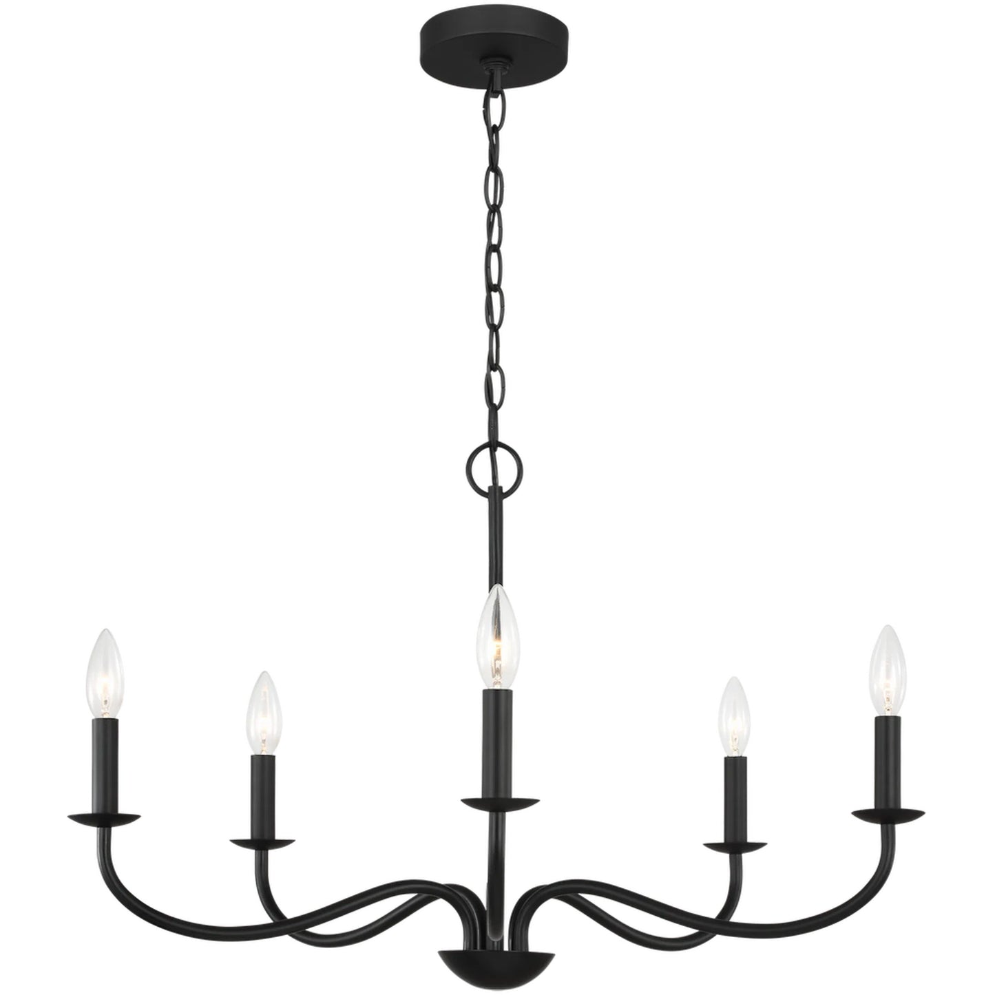 001 SI-2456810 | Primary Silo | Abells Five Light Chandelier by Generation Lighting. Made from steel in a traditional style.