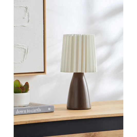 Galera Table Lamp - 539167 by Livabliss in glazed. Made from ceramic, linen, polystyrene in a modern style.