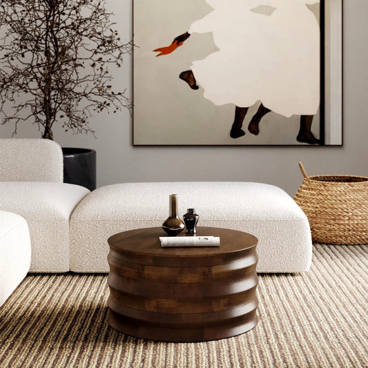 Global Coffee Table by LH Imports in walnut. Made from mango in a unique style.