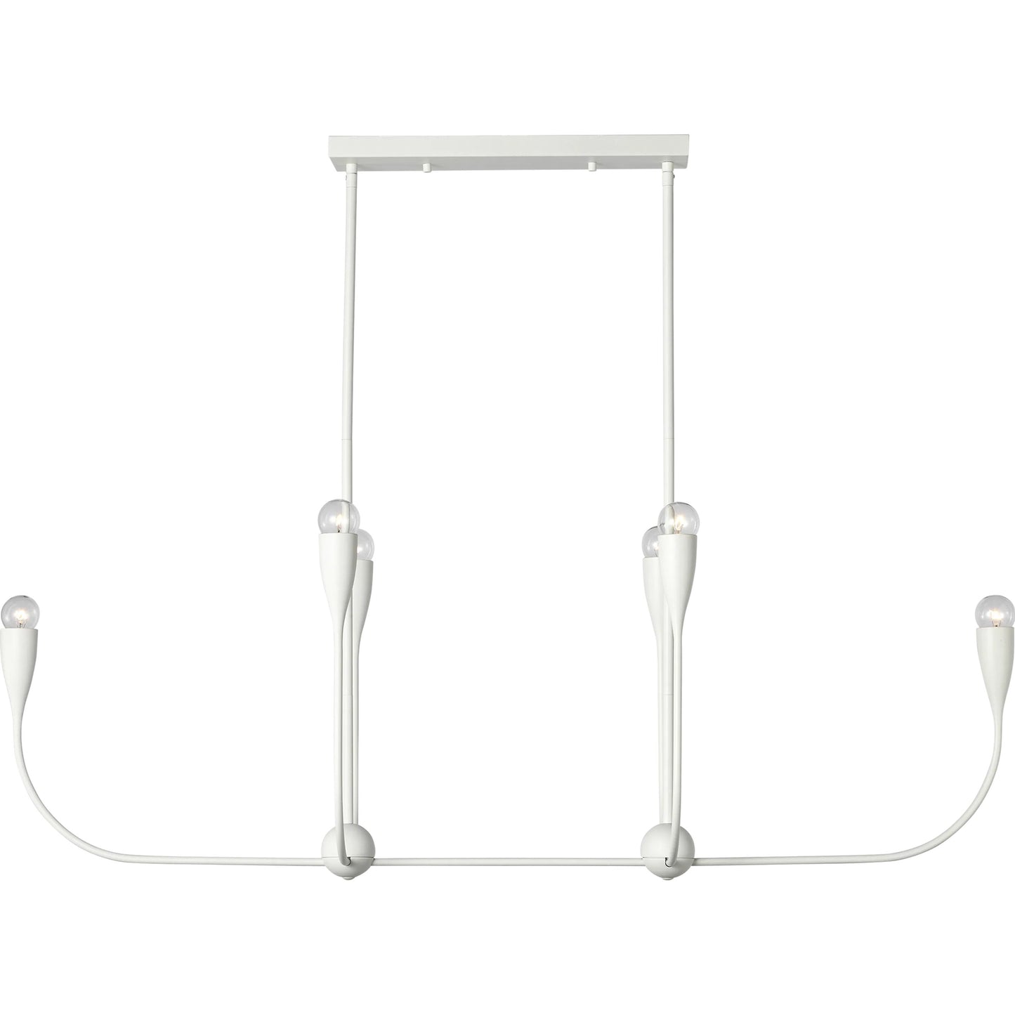 002 SI-2456815 | Primary Silo | Maya Six Light Linear Chandelier by Generation Lighting. Made from steel in a transitional style.