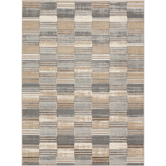Gallium GLM04 Rug by Jaipur Living in tan, cream, gray. Made from 100% polyester in a unique style.