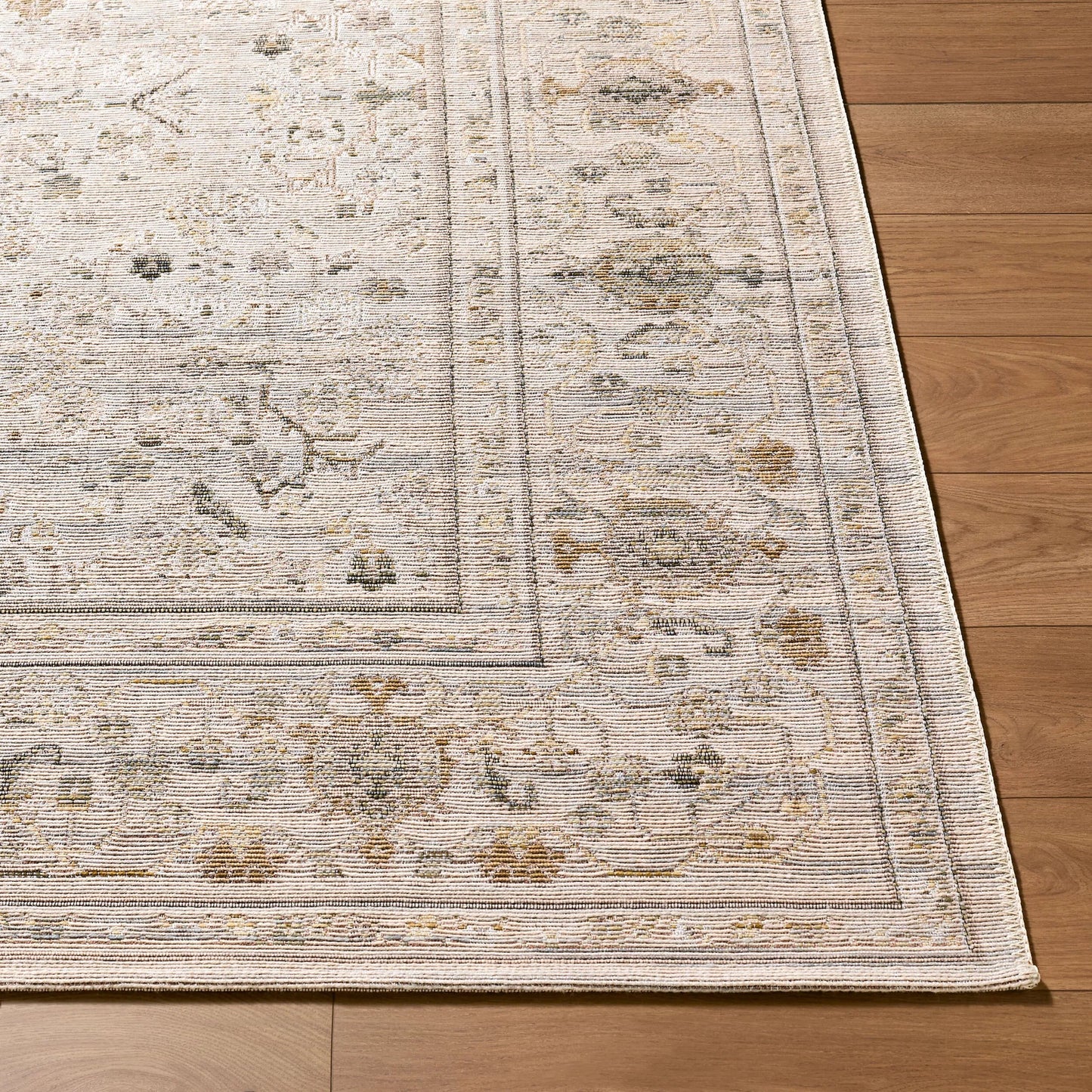 002 SI-2529540,SI-2529541,SI-2529542,SI-2529543,SI-2631256 | Closeup | Goblen GLN-2300 Rug by Livabliss in ivory, taupe, sage, charcoal, sandstone. Made from wool, cotton, polyester in a unique style.