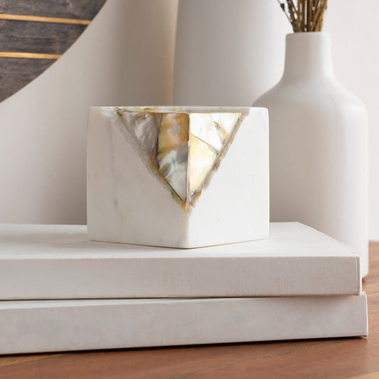 Gilt Decorative Accent - 24798 by Surya in white. Made from mother of pearl, stone in a unique style.