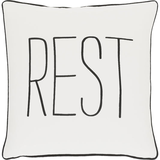 001 S-346594,S-346595 | Primary Silo | Glyph Rest Pillow by Surya in white. Made from 100% cotton in a modern style.