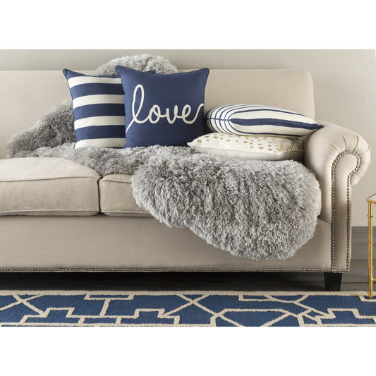 Glyph Pillow - 16319 by Surya in dark blue. Made from 100% cotton in a modern style.