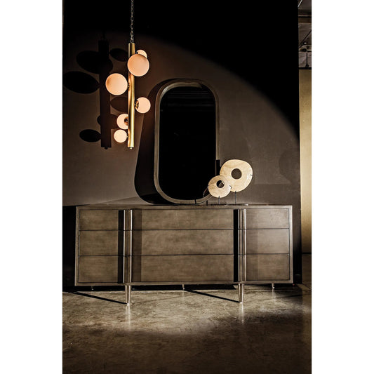 Gorky Mirror by Noir in pale. Made from mahogany and mirror in a modern style.