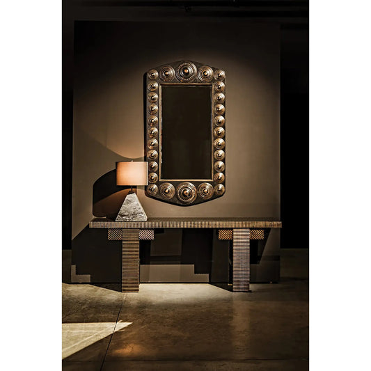 Nanna Mirror by Noir in hand rubbed black. Made from mahogany in a modern style.