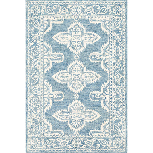 Granada Rug - 23802 by Livabliss in ice blue, light beige, blue. Made from 100% wool in a unique style.