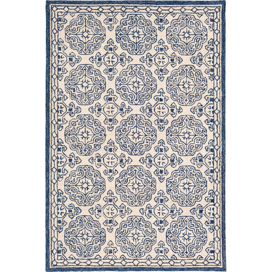 Granada Rug - 23803 by Surya in navy, light blue, beige. Made from 100% wool in a unique style.