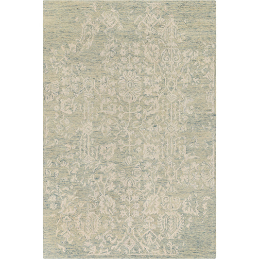 Granada Rug - 29983 by Livabliss in teal, light green, cream. Made from 100% wool in a unique style.