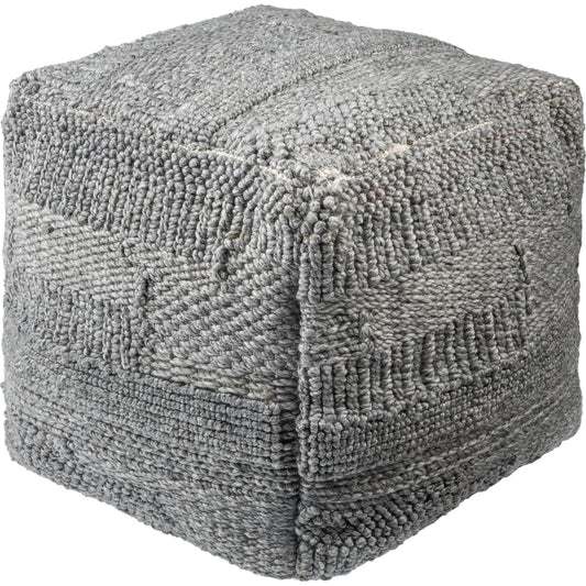 001 SI-2050608 | Primary Silo | Gabon Indoor/Outdoor Throw by Surya in medium grey. Made from top: 100% recycled pet yarn, bottom: 100% polyester, fill: 100% polybeads in a modern style.