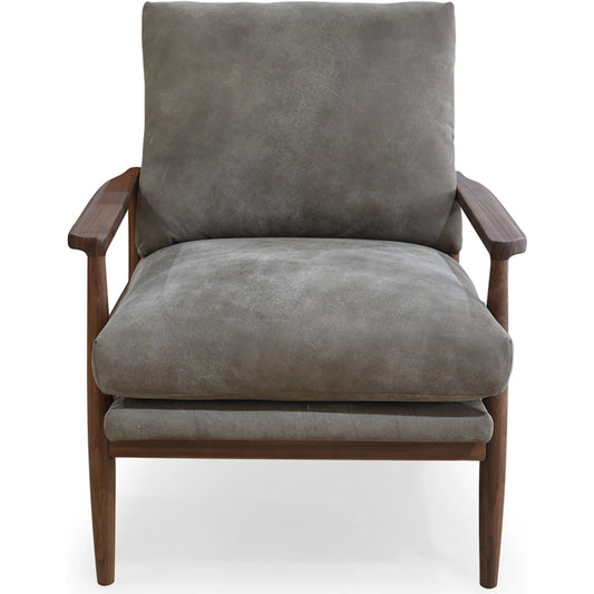 Arturo Accent Chair by Moe's Home Collection. Made from 100% top grain leather, solid walnut frame, high density foam seat, back with webbing suspension in a transitional style.