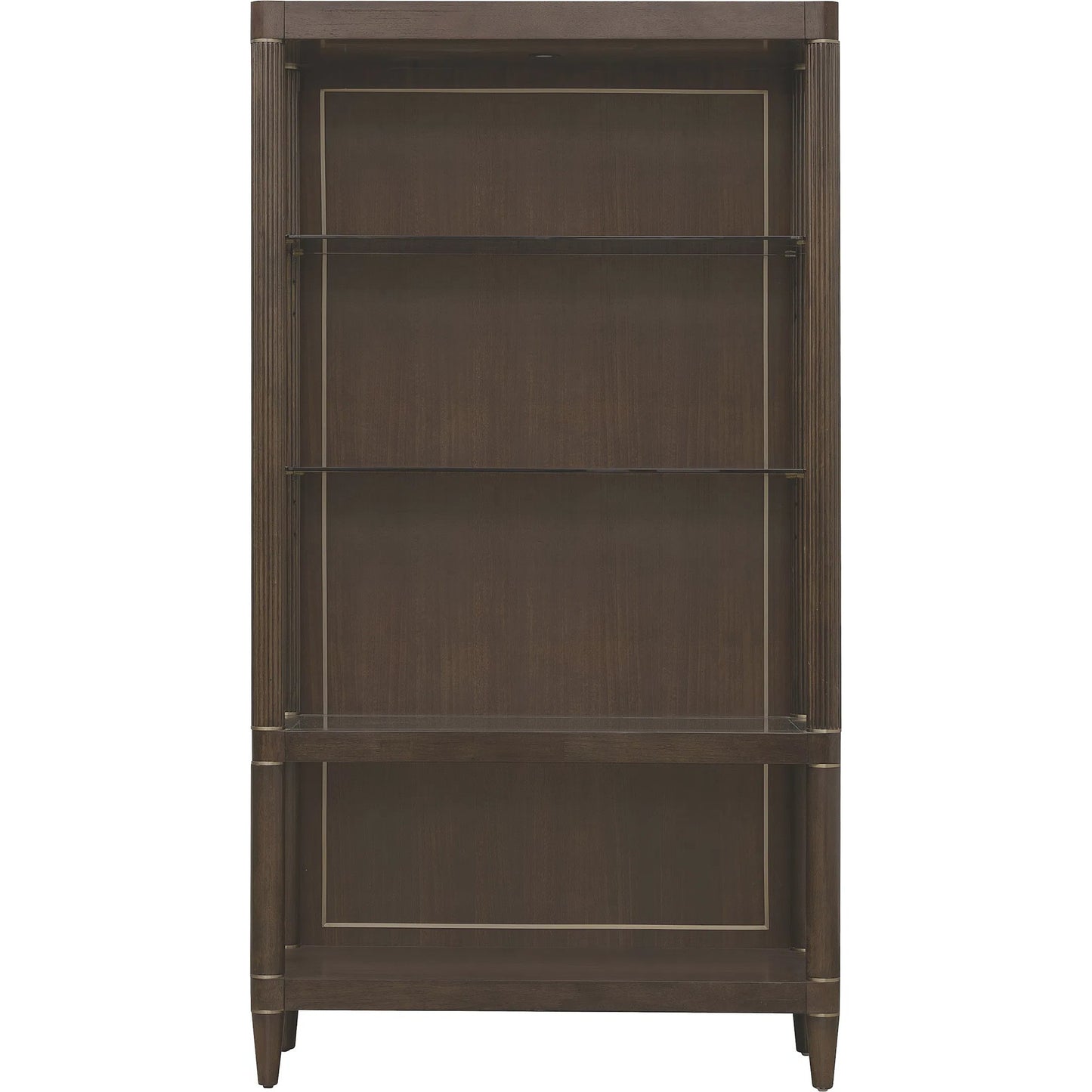 002 SI-2449357 | Additional Silo | Asher Park Open Shelf Etagere by Pulaski Furniture in piano brown. Made from eucalyptus veneers in a unique style.