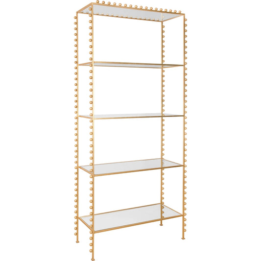 Goldie Ball Lined Etagere by Worlds Away in gold leaf. Made from unique in a modern style.
