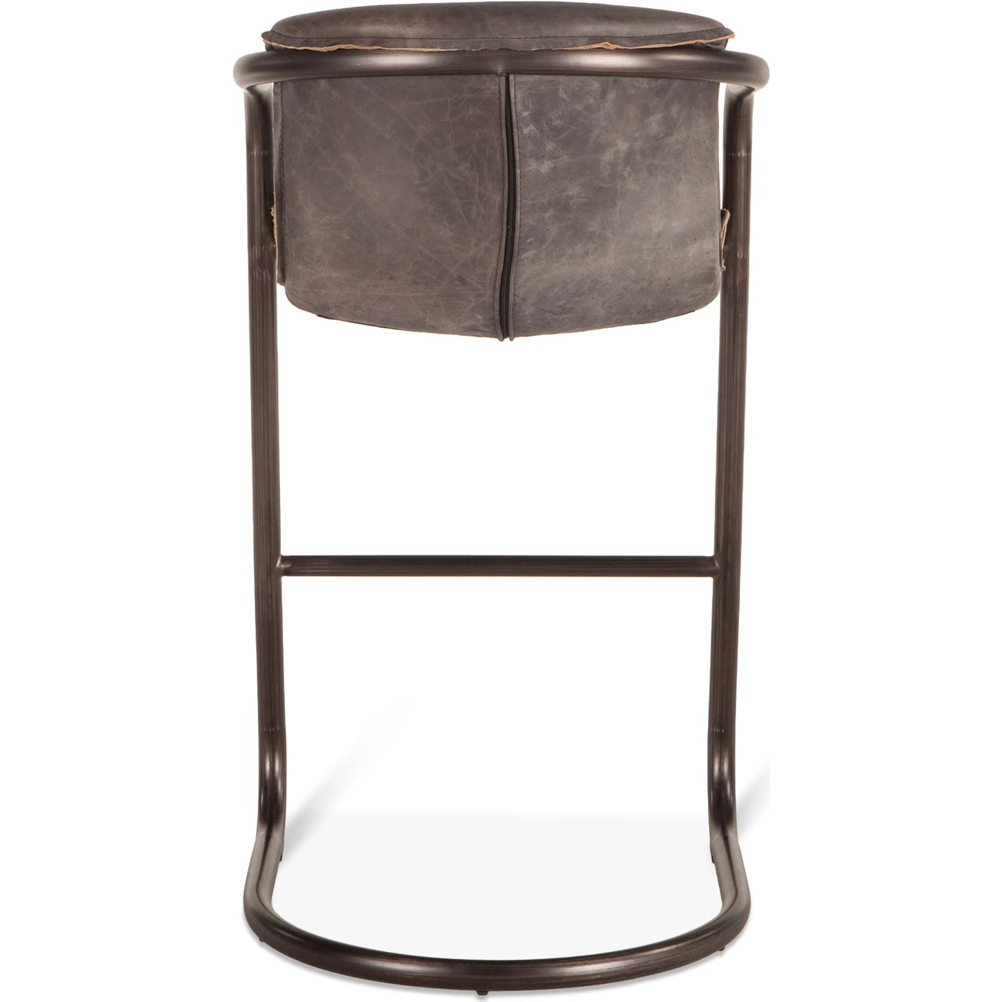 006 SI-2445285 | Additional Silo | Chiavari Leather Bar Chair (Set of 2) by World Interiors in distressed, brushed gunmetal. Made from leather, steel in a unique style.