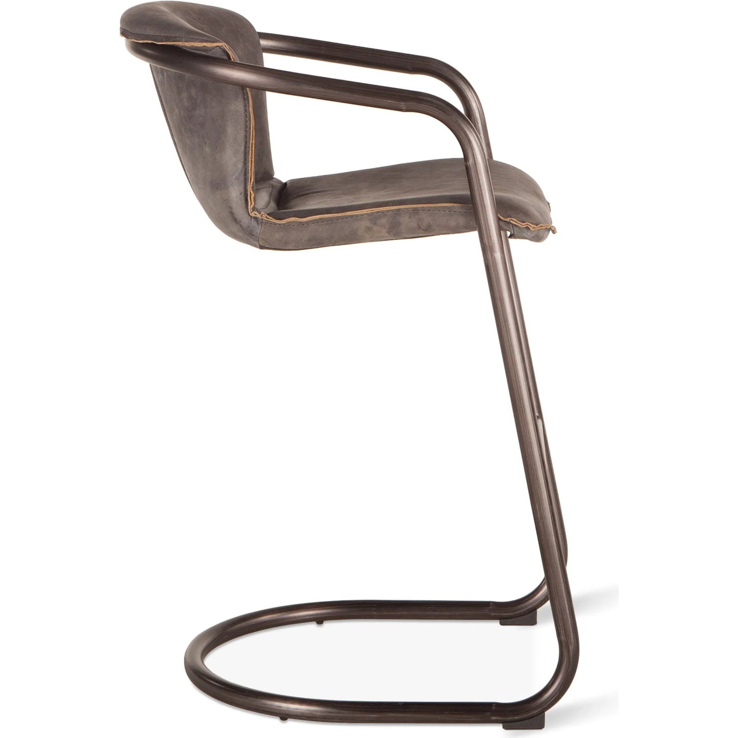 007 SI-2445285 | Additional Silo | Chiavari Leather Bar Chair (Set of 2) by World Interiors in distressed, brushed gunmetal. Made from leather, steel in a unique style.